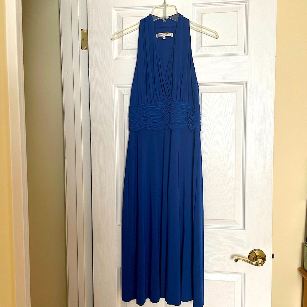 Halter neck royal blue dress